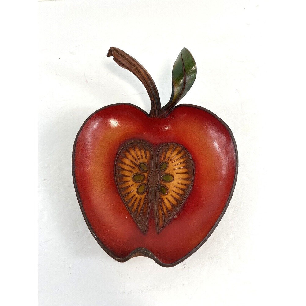 Leather Red Apple Candles in the Rain Original Creations Made in USA Gift